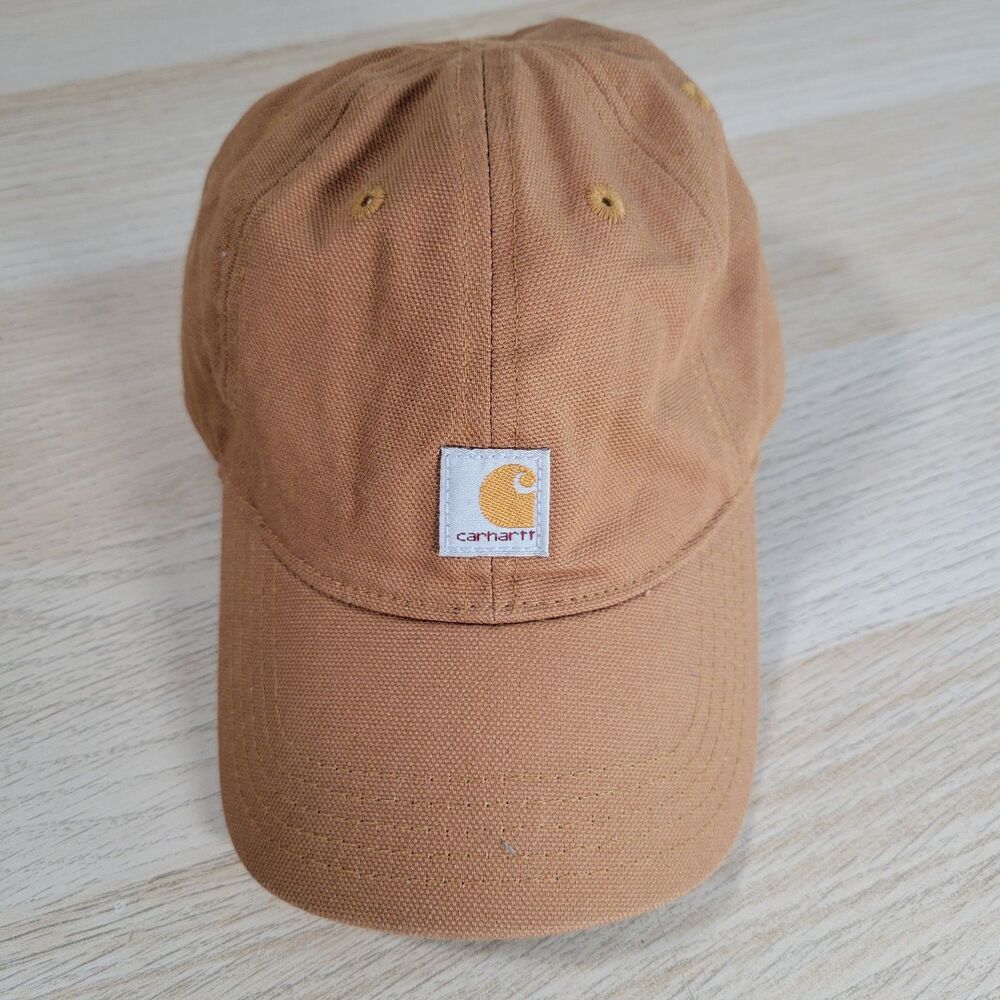 Carhartt Youth Baseball Hat Ball 5 Panel Cap Tan 100% Cotton Canvas Child Size